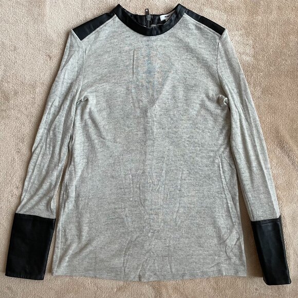LAST CHANCE! Helmut Lang Wool and Leather Sweater - Picture 1 of 11